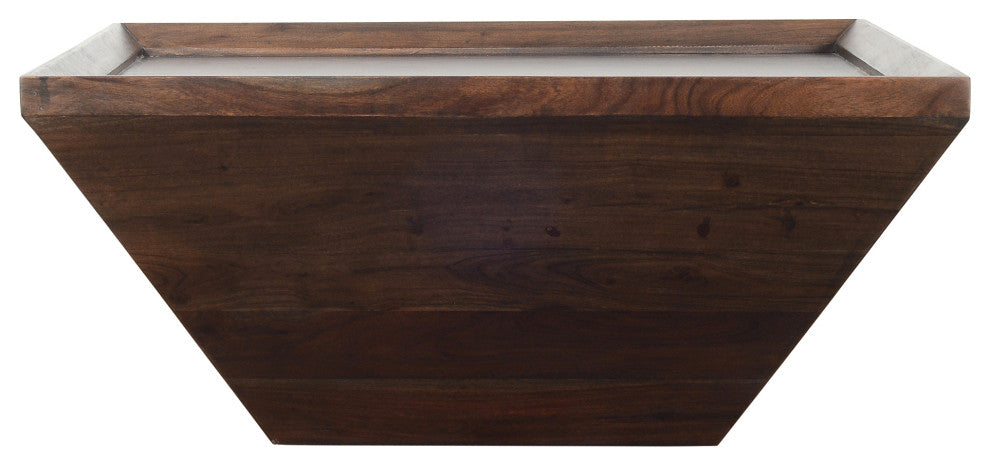 Benzara UPT-204781 36 Inch Square Shape Acacia Wood Coffee Table , Brown