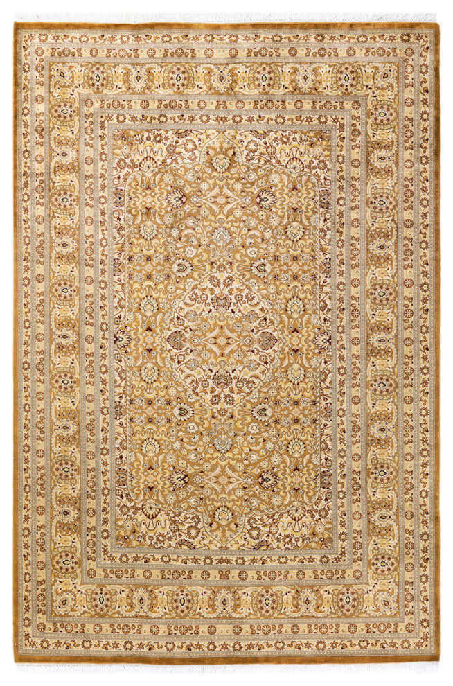 Mogul, One-of-a-Kind Hand-Knotted Area Rug Yellow, 6' 1" x 9' 5"
