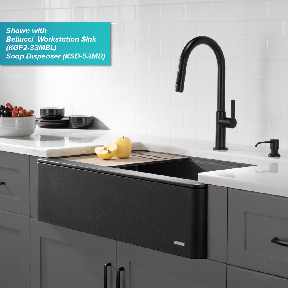 Oletto Pull-Down 1-Hole Kitchen Faucet, Matte Black, Model Kpf-2820mb