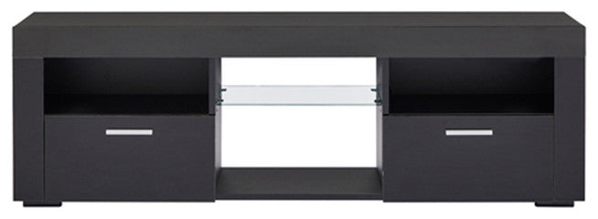 Modern TV table with LED light high glossy front tv console table with black