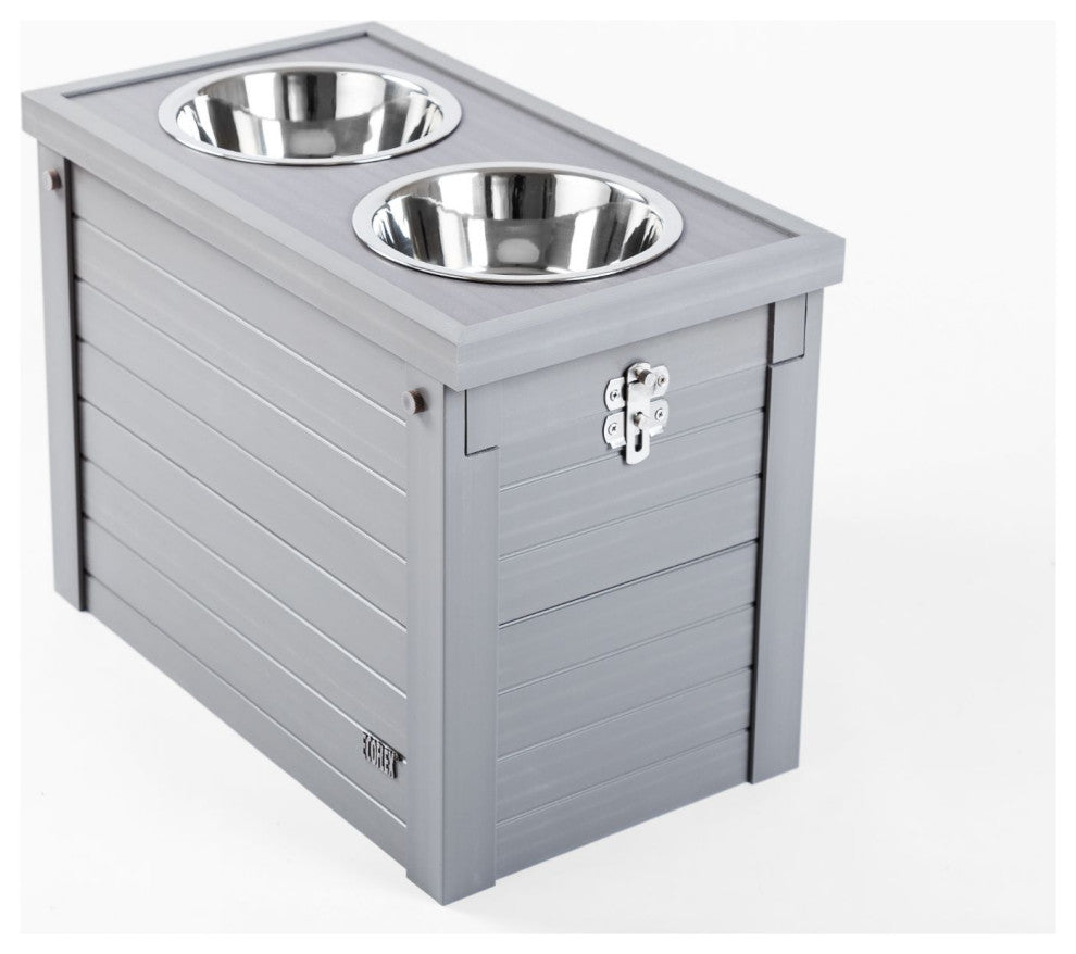 ECOFLEXÂ® Piedmont 2-Bowl Diner with Sliding Lid Storage Bin -Russet, Gray