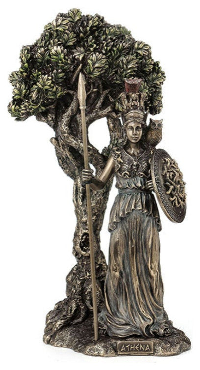 Athena Standing Under Sacred Olive Tree Statue