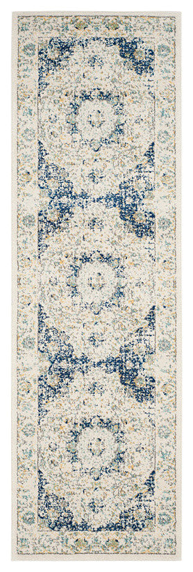Safavieh Evoke Evk220C Rug, Ivory/Blue, 2'2" X 11'0"