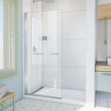 DreamLine Aqua-Q Swing 33 1/2 in. W x 72 in. H Frameless Shower Door, Chrome