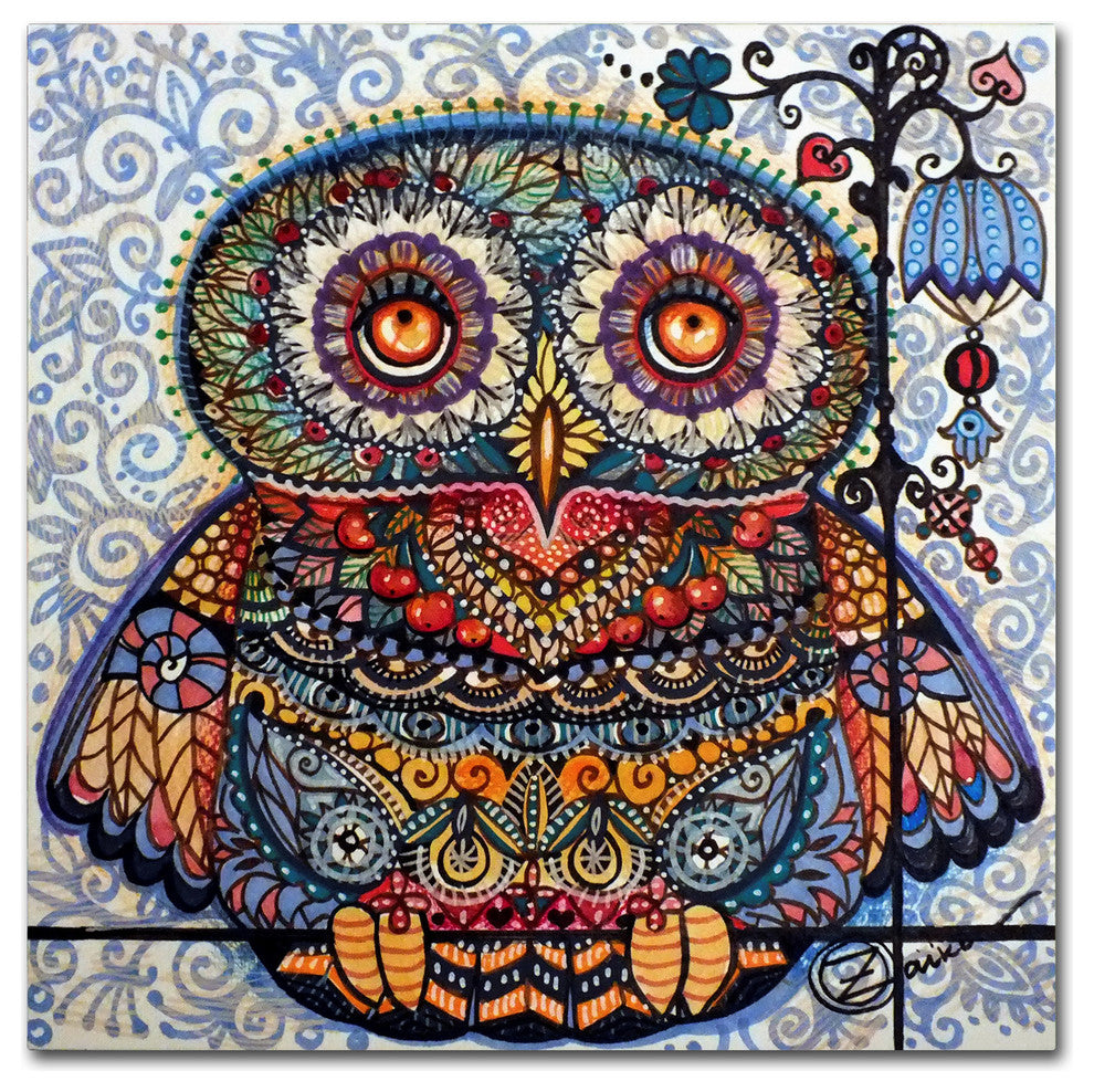 Oxana Ziaka 'Magic Graphic Owl' Canvas Art, 14" x 14"