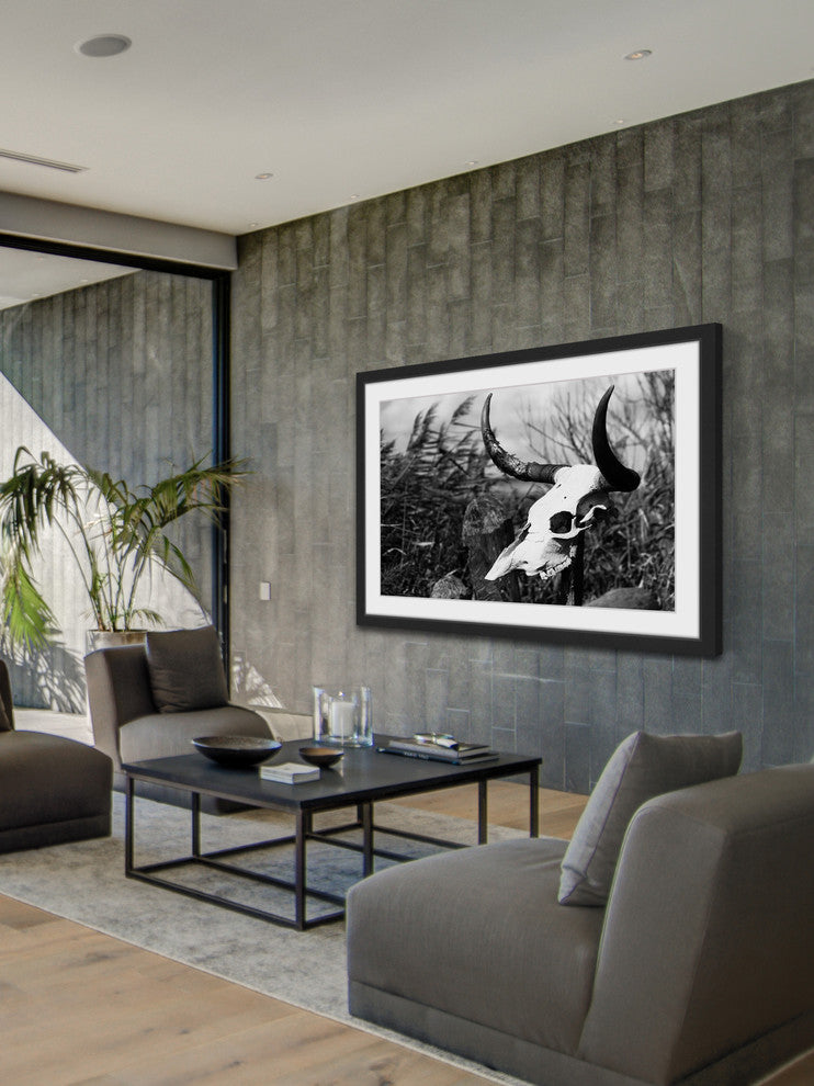 Marmont Hill, "Skull in the Grass" Framed Painting Print, 36x24