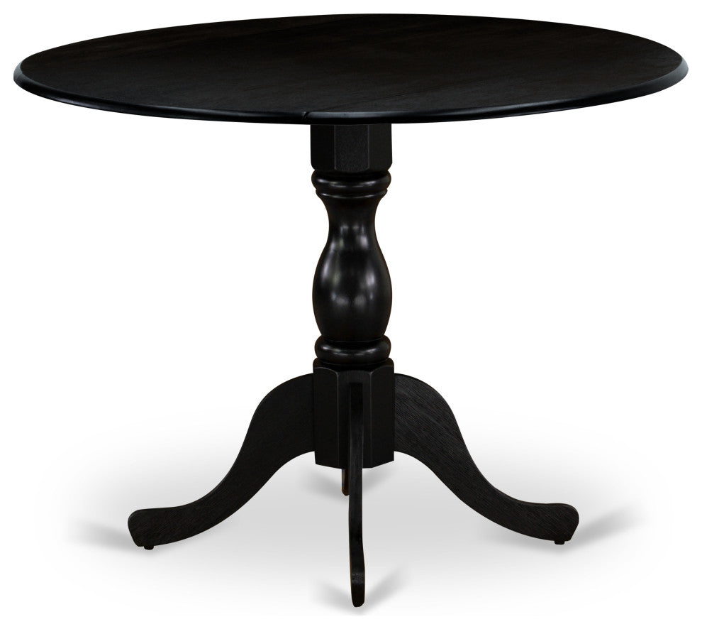 5 Pc Dining Set, 1 Drop Leaves Table, 4 Dark Gotham Grey Chair
