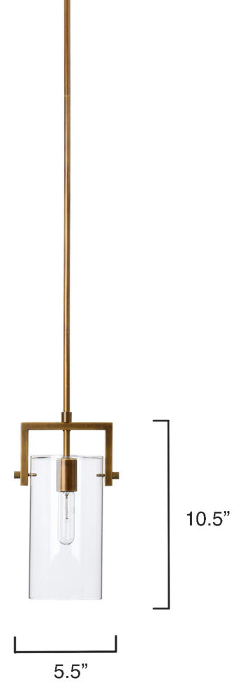 Cambrai Brass and Glass Pendant, Small