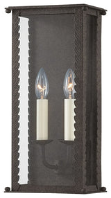 Zuma Two Light Exterior Wall Sconce, French Iron