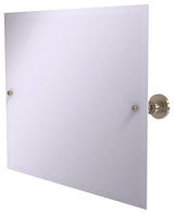Frameless Landscape Tilt Mirror with Beveled Edge, Antique Pewter
