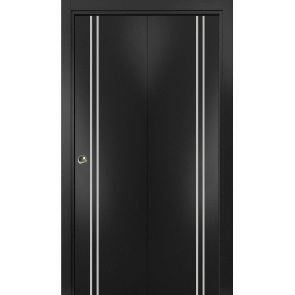 Bi-fold Doors 64 x 80 | Planum 0310 Matte Black with  | Sturdy Tracks