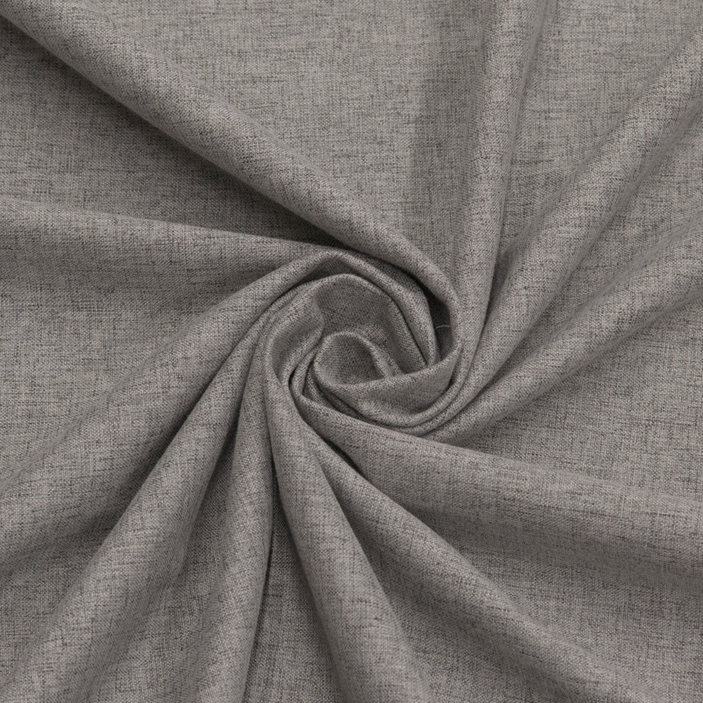 Linen Textured Grommet Thermal Total Blackout Curtains, Gray, 52"x63"