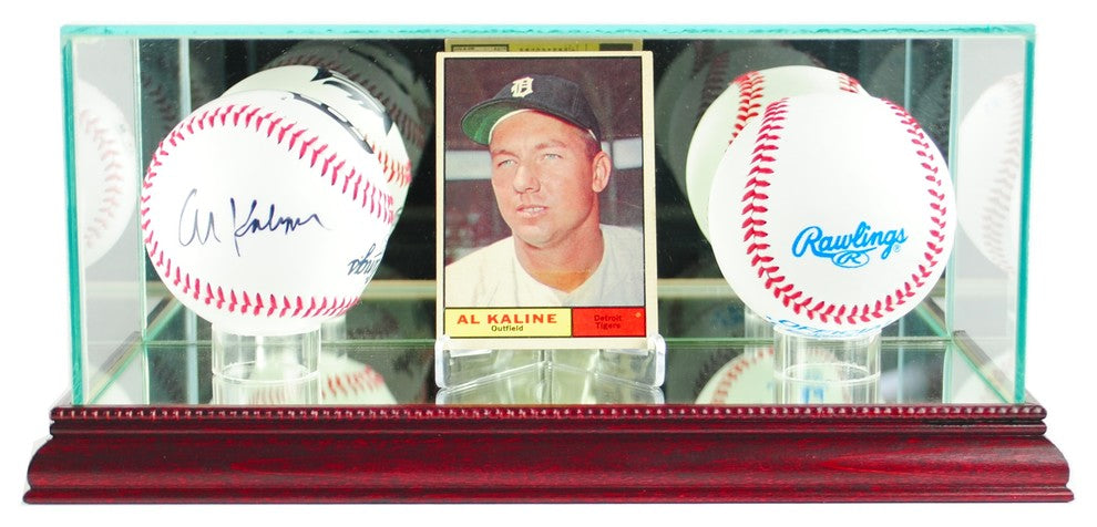 Card and Double Basball Display Case, Cherry