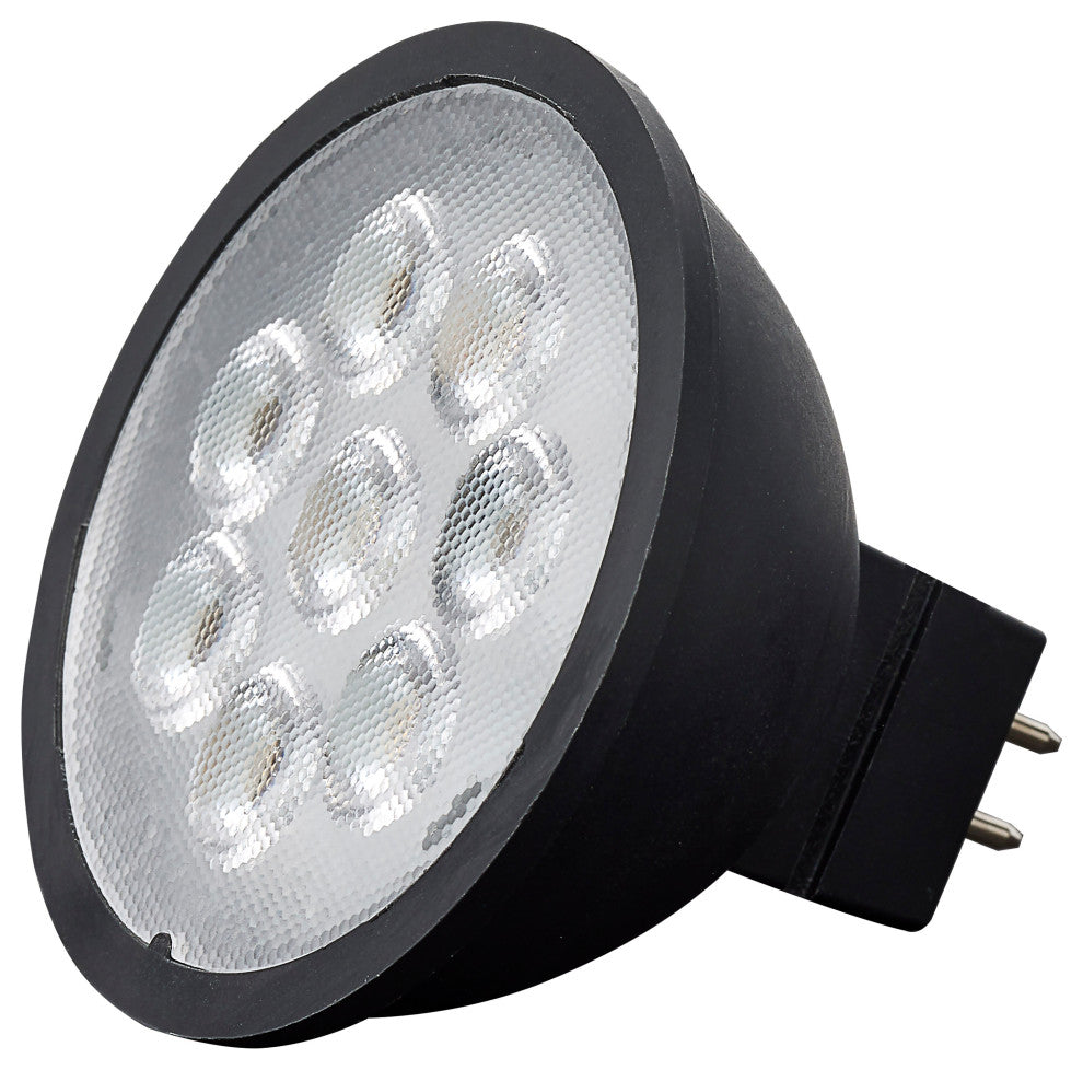 6.5W MR16 LED, Black Finish, 3000K, GU5.3 Base, 500 Lumens, 12V