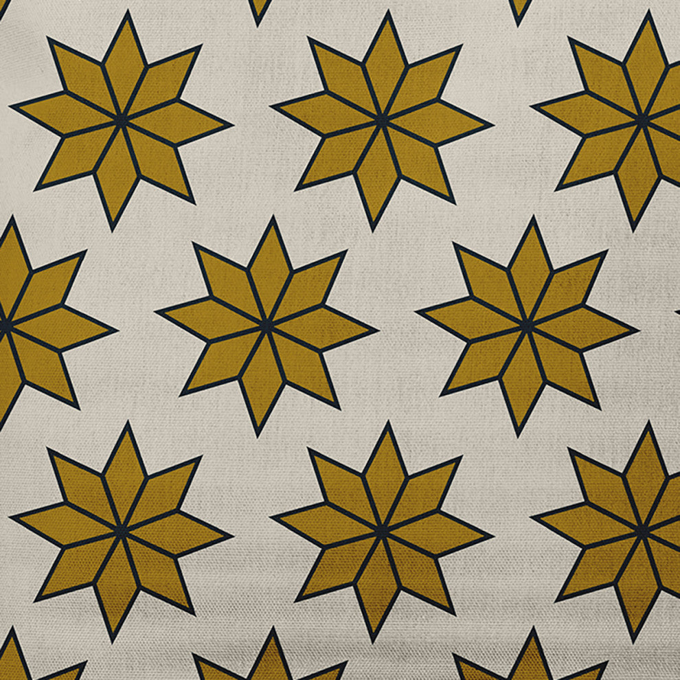 Gold Colored Christmas Stars Christmas Polyester Throw Pillow, 20"x20"