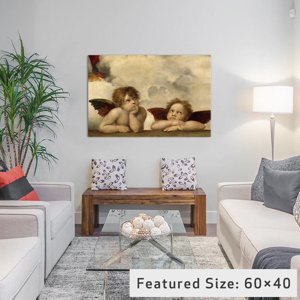 "The Two Angels" by Raphael, 26x18x1.5"