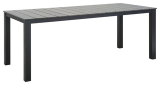 Modway Maine 80" outdoor Patio Dining Table, Brown Gray