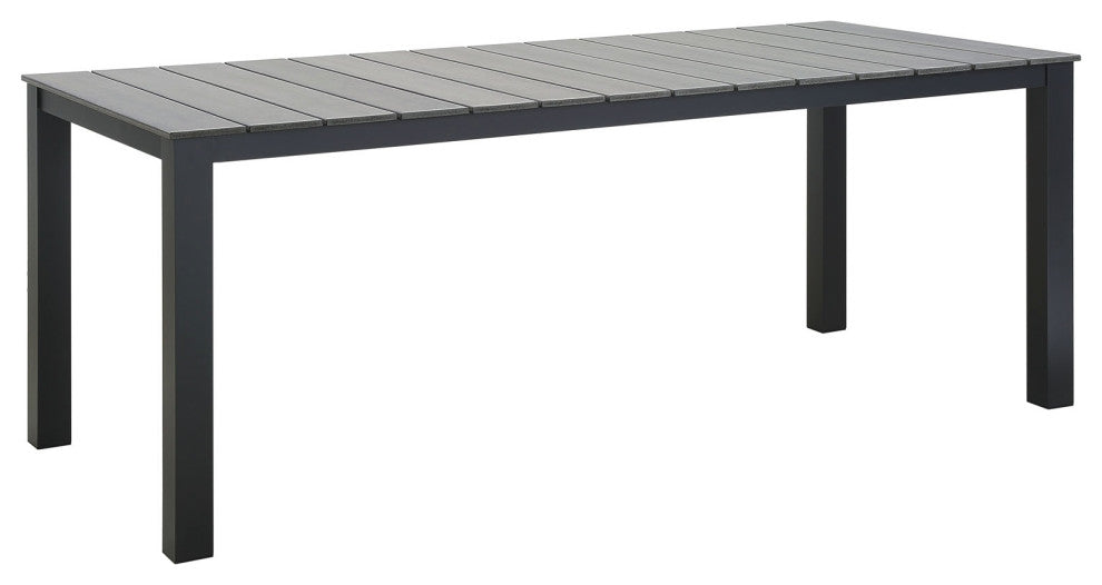 Modway Maine 80" outdoor Patio Dining Table, Brown Gray