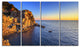 "Manarola Village Beach Panorama" Landscape Wall Art Print, 4 Panels, 48"x28"