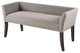 Modern Dining Bench, Espresso Legs and Grey Polyester Upholstered Seat