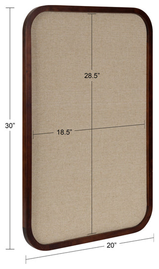 Hutton Wood Framed Fabric Pinboard, Walnut Brown 20x30