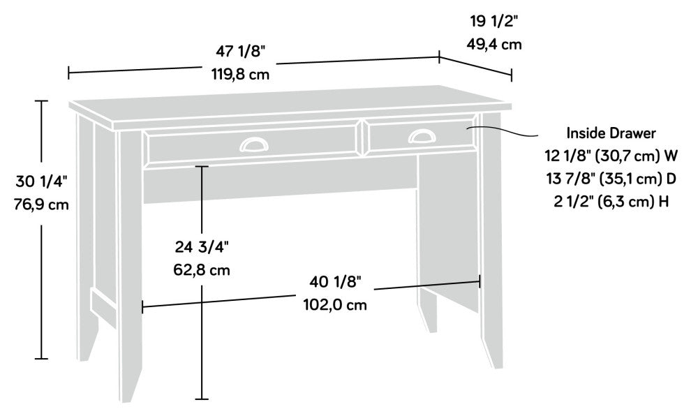 Sauder Shoal Creek Modern Wood Computer Desk in Soft White