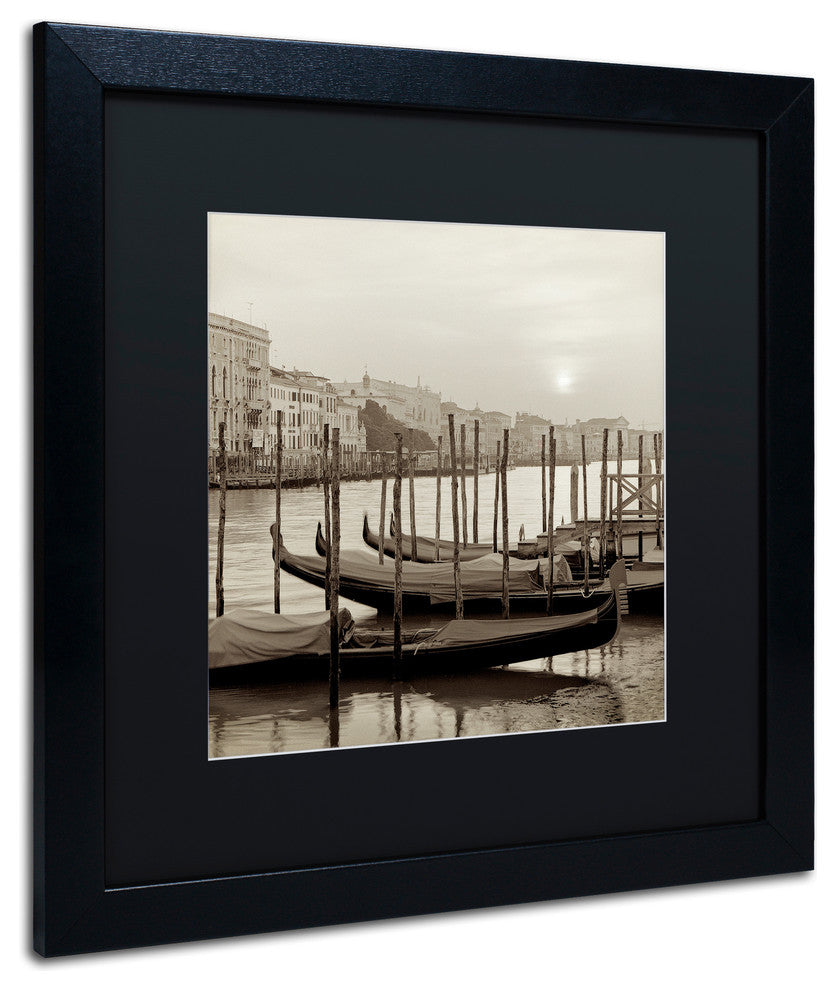Alan Blaustein 'Venezia 11' Art, Black Frame, Black Mat, 16x16