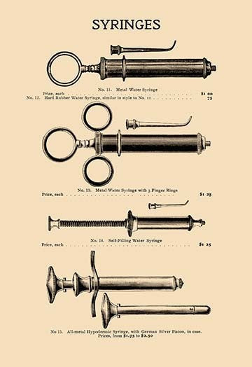 Syringes - Gallery Wrapped Canvas Art 28" x 42"