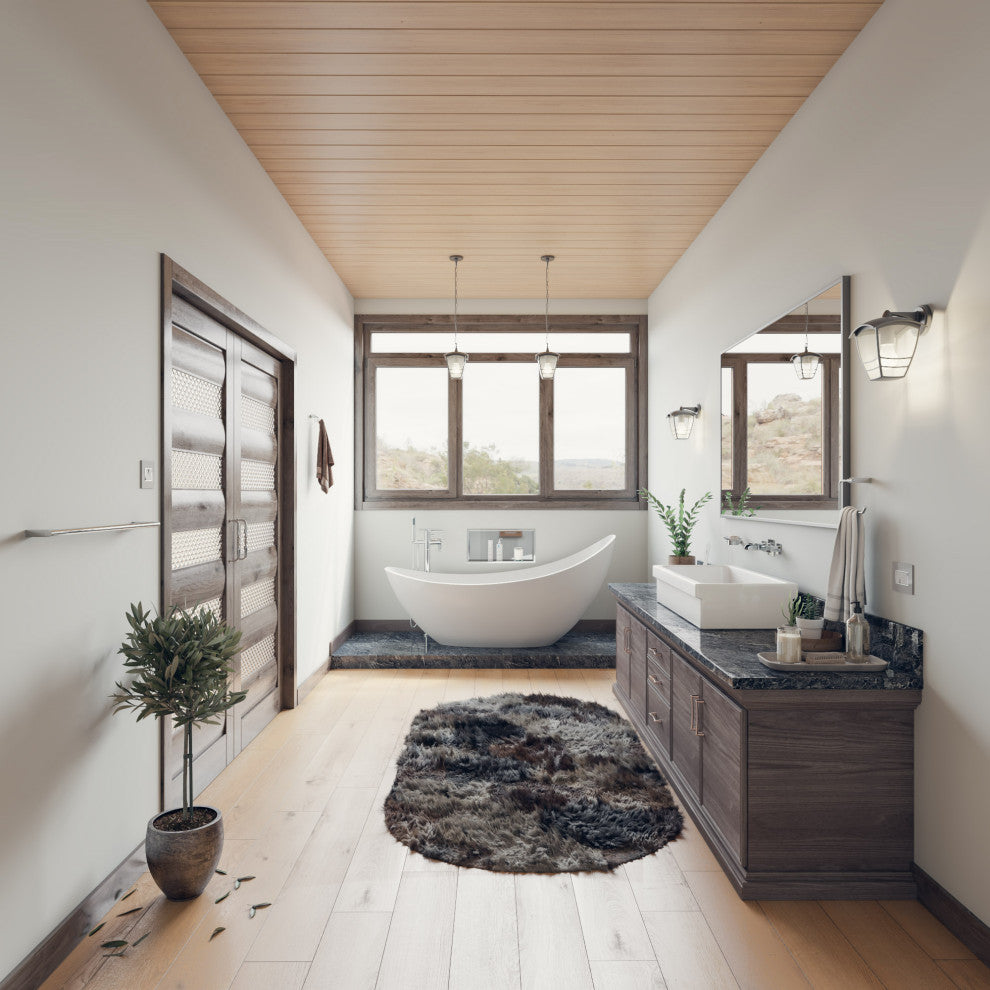ALFI brand AB9951 73" White Solid Surface Smooth Resin Soaking Slipper tub