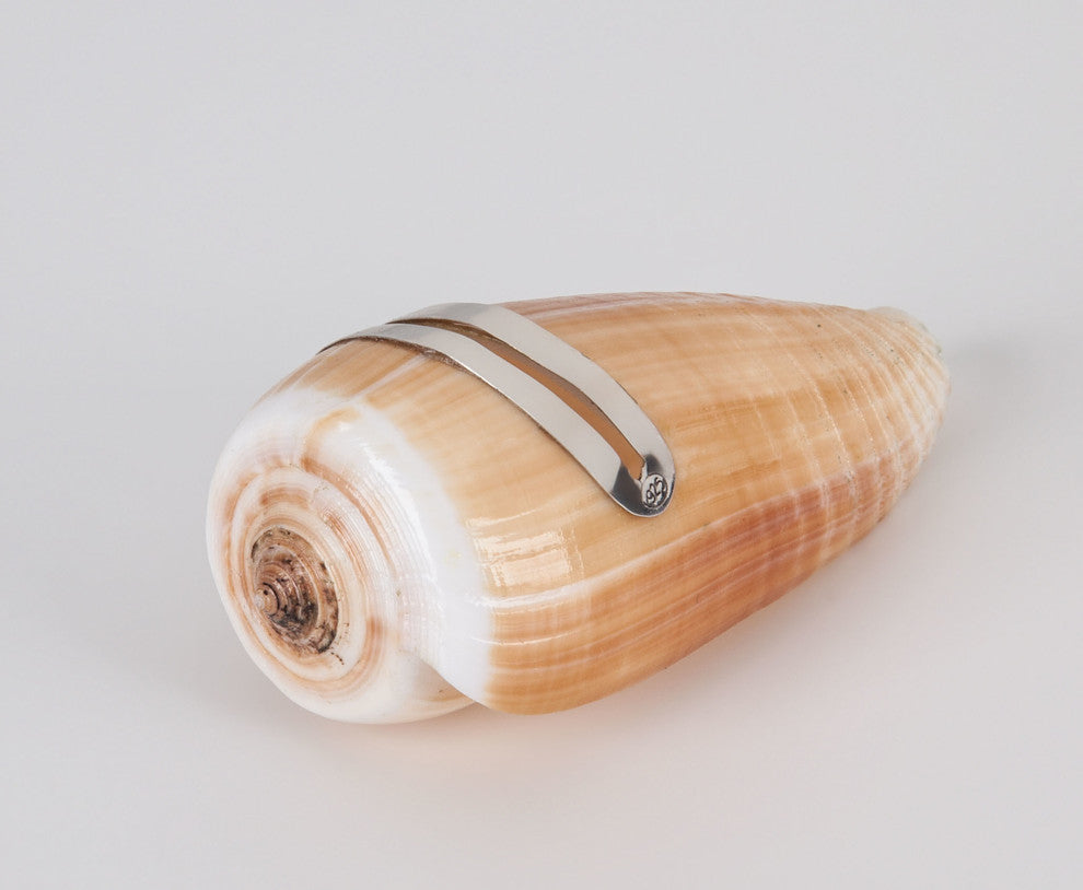 Conus Magnus Shell Place Card Holder With Sterling Silver