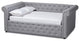 Janelle Contemporary Fabric Upholstered Daybed, Gray, Queen