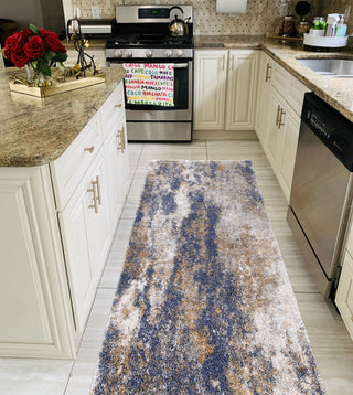 Noori Rug Shag Ridley Blue/Gold Runner