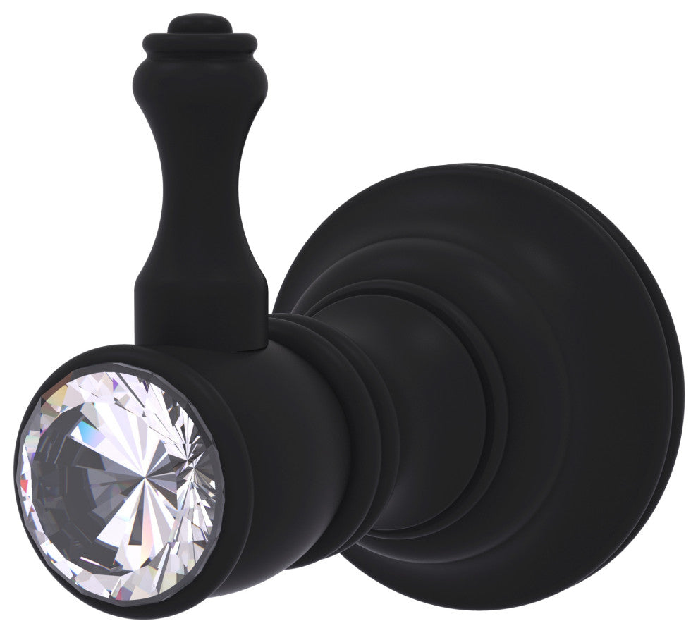 Carolina Crystal Robe Hook, Matte Black