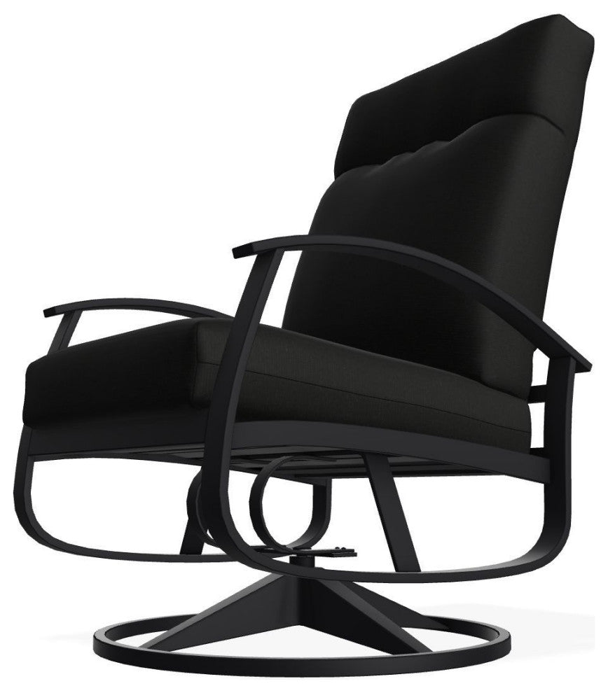 Belle Isle Cushion Deep Seat Outdoor Swivel Rocker, Black/Black