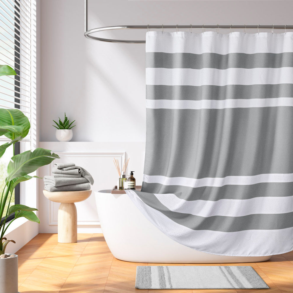 Madison Park Spa Waffle Shower Curtain With 3M Treatment