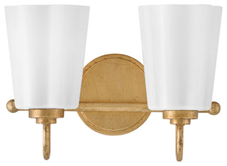 Lark 85412 Honey 2 Light 14"W Vanity Light - Distressed Brass