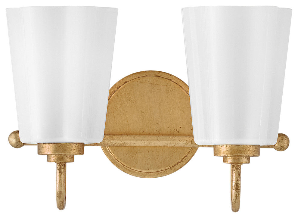 Lark 85412 Honey 2 Light 14"W Vanity Light - Distressed Brass