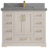Boston 42" Single Sink Bath Vanity in Fine Grain 2" Piatra Gray