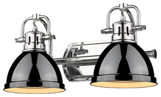 Duncan 2 Light Bath Vanity With Black Shades Shade