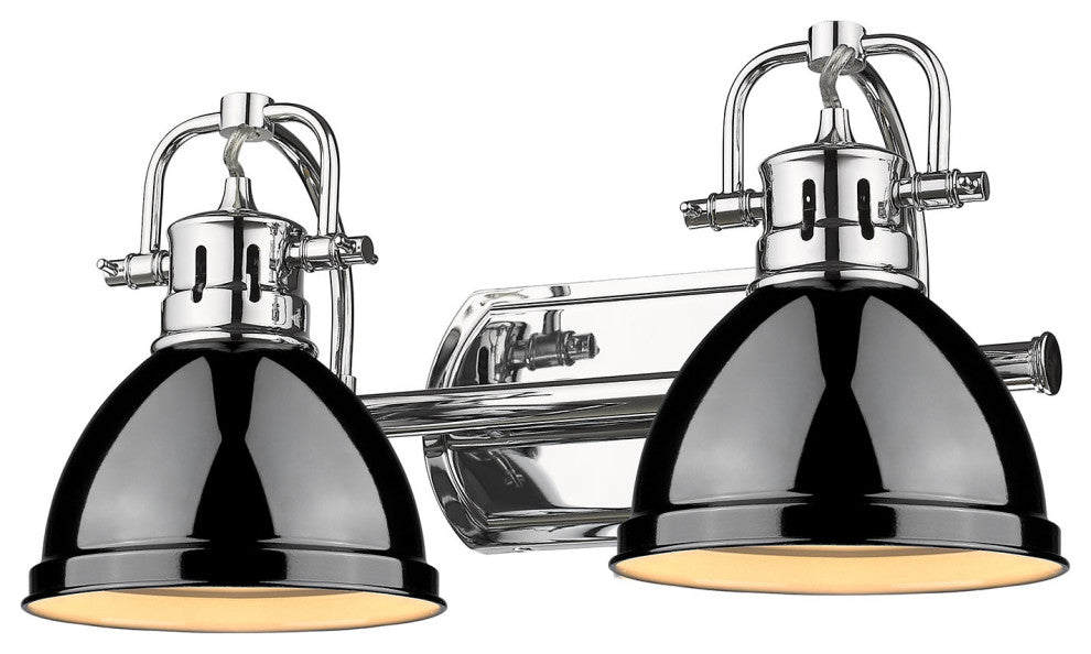 Duncan 2 Light Bath Vanity With Black Shades Shade