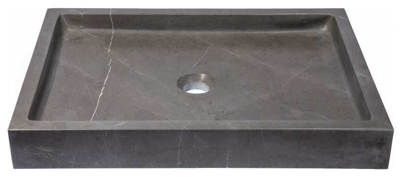 Eden Bath EB_S040PI-H Rectangular Vessel Sink - Pietra Grey Marble