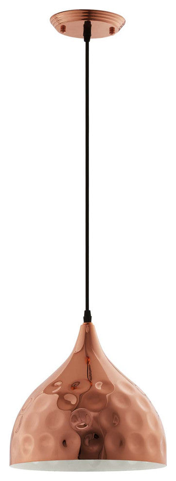Dimple 11" Bell-Shaped Rose Gold Pendant Light