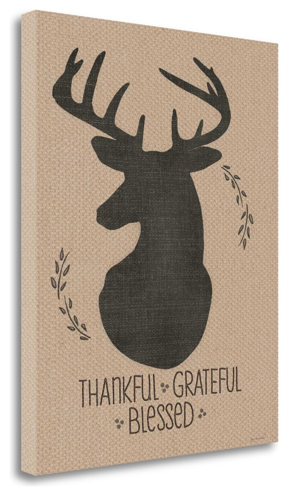 "Deer - Grateful" By Jo Moulton, Giclee Print on Gallery Wrap Canvas