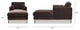 Knox 65" Modern Velvet Upholstered Chaise Lounge Chair, Deep Brown