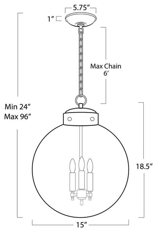 Globe Pendant, Natural Brass