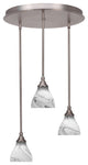 Empire 3-Light Cluster Pendalier, Brushed Nickel/Onyx Swirl
