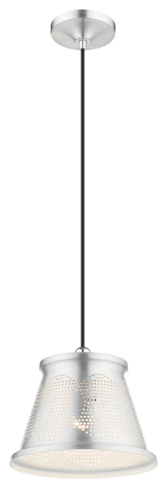 Livex Lighting Pendants 1 Light Brushed Aluminum Pendant