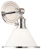 Garden City 1-Light Wall Sconce, Polished Nickel, Opal