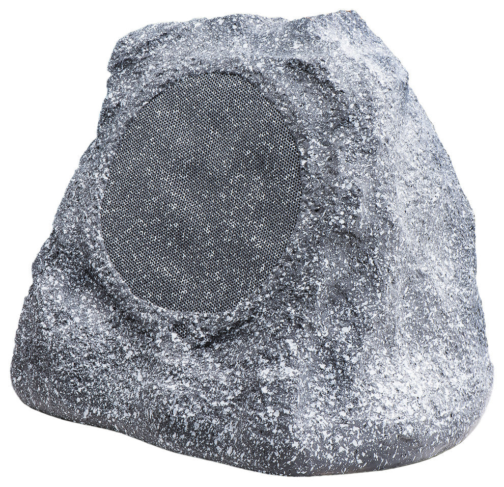 6.5" 150W Weather Resistant Outdoor Rock Speaker Pair, Grey