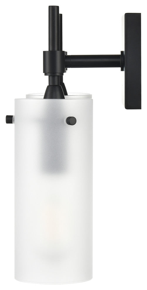 Effimero 3-Light Wall Sconce, Black With Frosted Glass